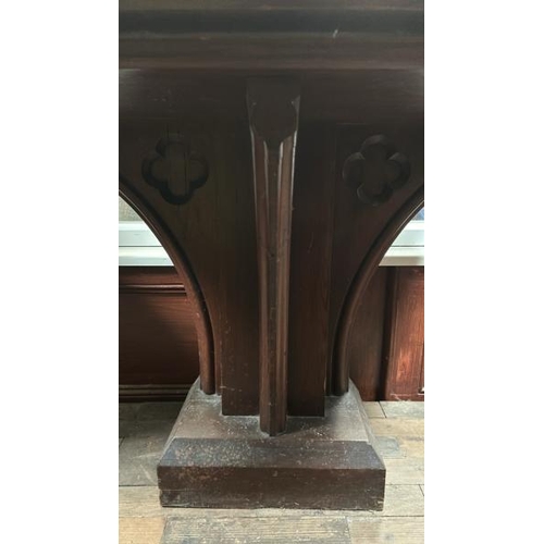 93 - A carved oak base of a pulpit from the Holy Trinity Church, bearing a plaque confirming the provenan... 