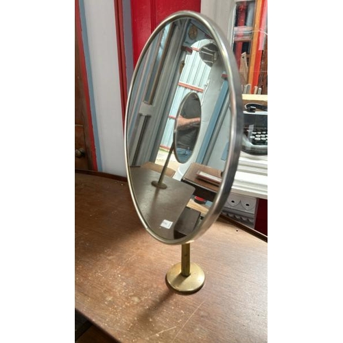 99 - A G-Plan four drawer dressing table with two circular mirrors above, measurements (excluding mirrors... 