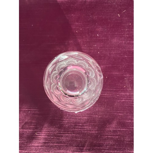 755 - A cut glass featuring a diamond pattern design and is equipped with a sturdy pedestal base.   / All ... 