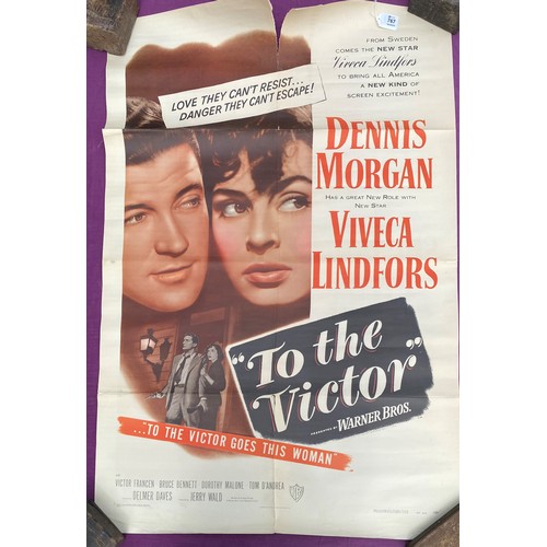 767 - Original film poster, To the Victor featuring Dennis Morgan and Viveca Lindfors  / All lots are loca... 