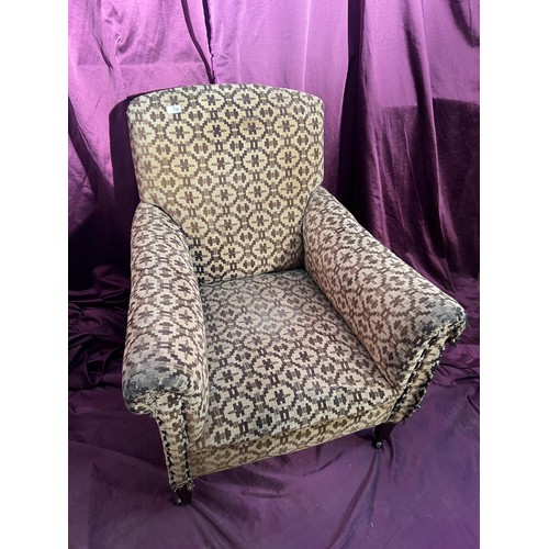 796 - 20th century easy armchair in original fabric, 84cm (h) x 79cm (w) x 79cm (d) / All lots are located... 