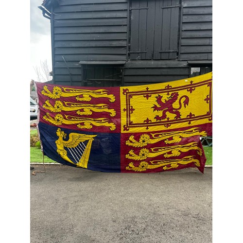 811 - A large original Royal Standard flag, originally from Windsor, minor wear and frayed edge, good clol... 