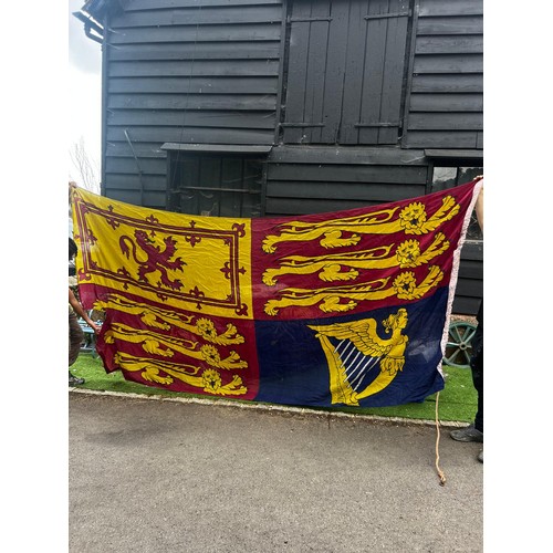 811 - A large original Royal Standard flag, originally from Windsor, minor wear and frayed edge, good clol... 