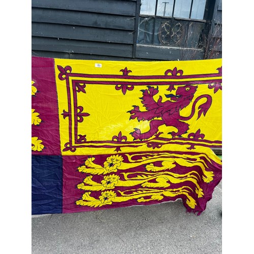 812 - A large original Royal Standard flag, originally from Windsor, minor wear and frayed edge, good clol... 