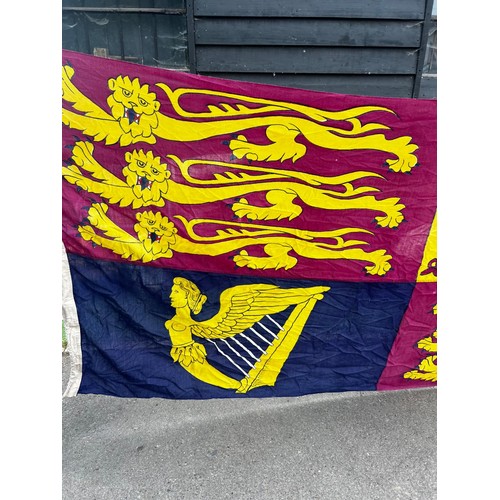 812 - A large original Royal Standard flag, originally from Windsor, minor wear and frayed edge, good clol... 