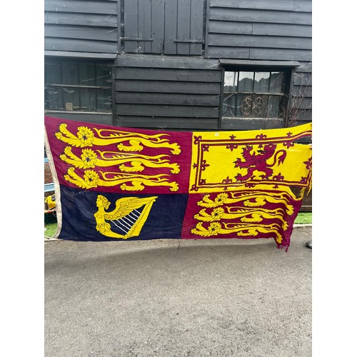 812 - A large original Royal Standard flag, originally from Windsor, minor wear and frayed edge, good clol... 