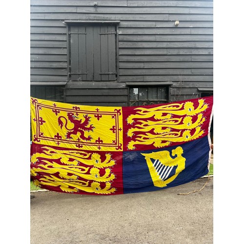 813 - A large original Royal Standard flag, originally from Windsor, minor wear to one corner, good clolou... 