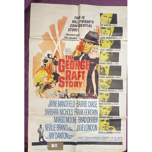 831 - Original film poster, The George Raft Story featuring Jayne Mansfield  / All lots are located at The... 