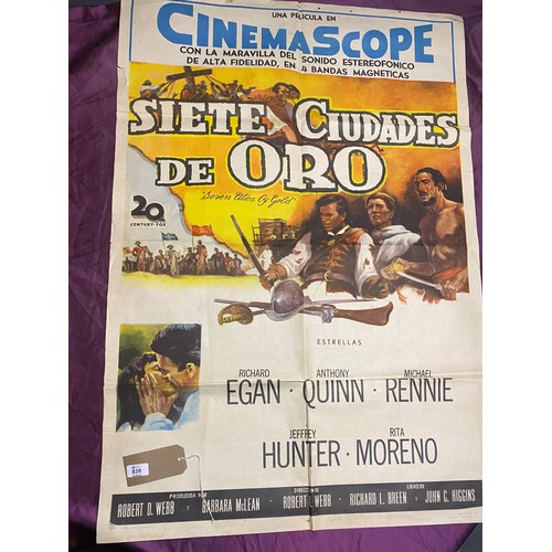 839 - Original film poster, Siete Ciudades de Oro  / All lots are located at The Barn, Hampstead Farm, Nr ... 