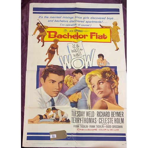 883 - Original film poster, Bachelor Flat featuring Tuesday Weld   / All lots are located at The Barn, Ham... 