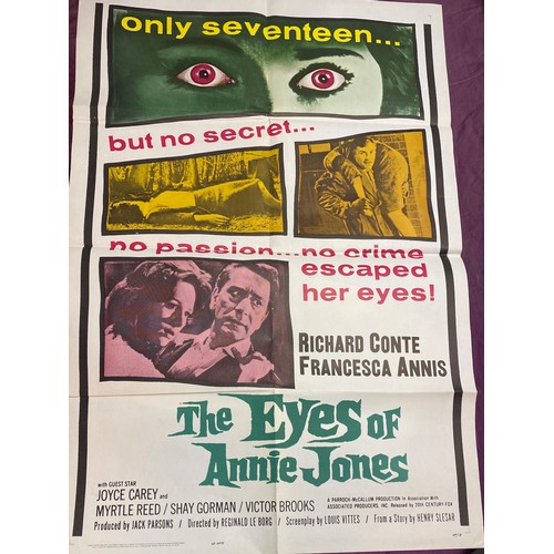 905 - Original film poster, The Eyes of Annie Jones featuring Richard Conte and Francesca Annis  / All lot... 