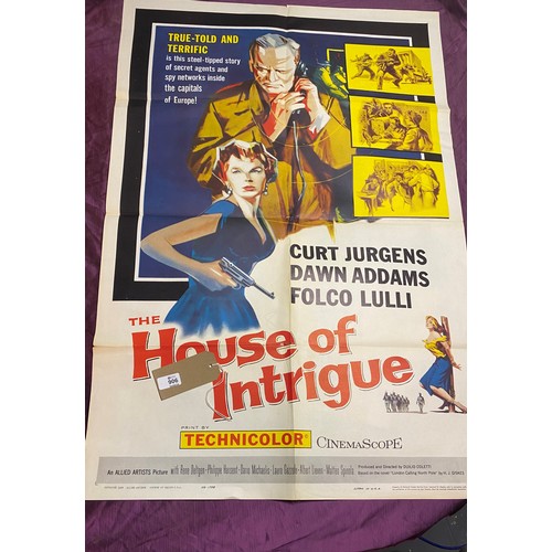 906 - Original film poster, The House of Intrigue featuring Curt Jurgens  / All lots are located at The Ba... 