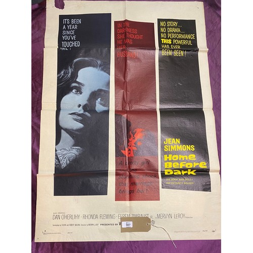 907 - Original film poster, Home Before Dark featuring Dan O'Herlihy  / All lots are located at The Barn, ... 