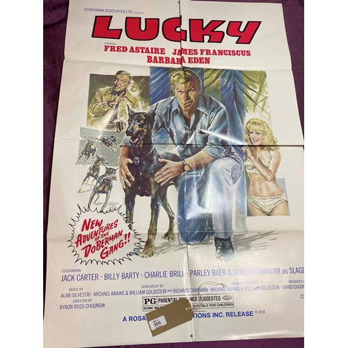 909 - Original film poster, Lucky featuring Jack Carter  / All lots are located at The Barn, Hampstead Far... 