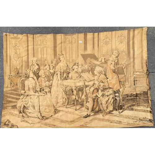 735 - A french tapestry depicting an 18th century music store, Ludovico Marchetti  / All lots are located ... 