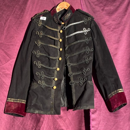 738 - A 19th century French medical officers parade tunic with Austrian knots, guilted buttons and maroon ... 