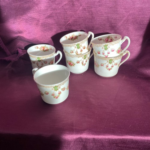 745 - Six nicely decorated porcelain mugs  / All lots are located at The Barn, Hampstead Farm, Nr Henley o... 