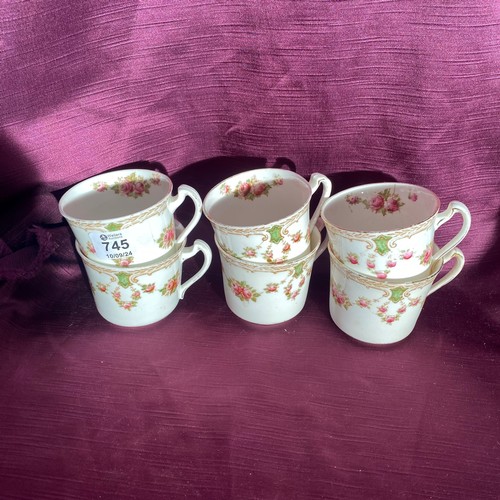 745 - Six nicely decorated porcelain mugs  / All lots are located at The Barn, Hampstead Farm, Nr Henley o... 