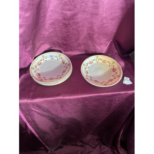 757 - Floral saucers, possibly to match lot 745  / All lots are located at The Barn, Hampstead Farm, Nr He... 