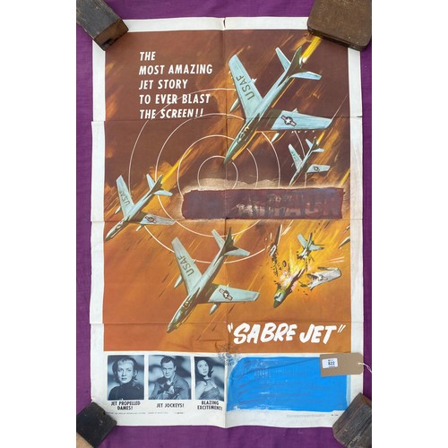 822 - Original film poster, 'Sabre Jet'  / All lots are located at The Barn, Hampstead Farm, Nr Henley on ... 