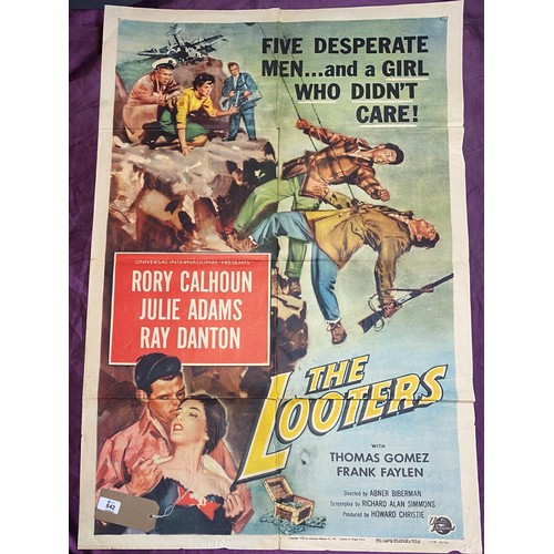 842 - Original film poster, The Looters featuring Rory Calhoun  / All lots are located at The Barn, Hampst... 