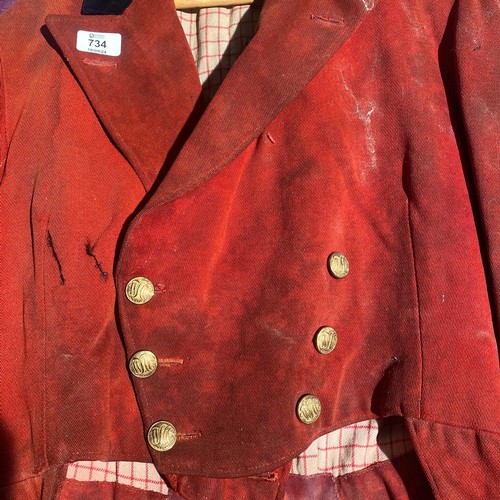 734 - A Red military tunic  / All lots are located at The Barn, Hampstead Farm, Nr Henley on Thames, Oxfor... 