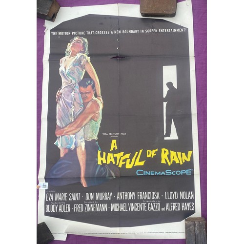 816 - Original film poster, A Hatful of Rain featuring Eva Marie Saint  / All lots are located at The Barn... 