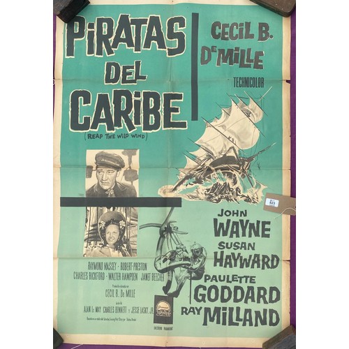 823 - Original film poster, Pirates Del Caribe featuring John Wayne  / All lots are located at The Barn, H... 