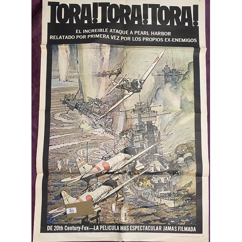 833 - Oringal film poster, Tora! Tora! Tora! Featuring James Filmada  / All lots are located at The Barn, ... 