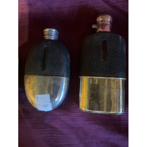 847 - Ten assorted 19th century hip flasks  / All lots are located at The Barn, Hampstead Farm, Nr Henley ... 