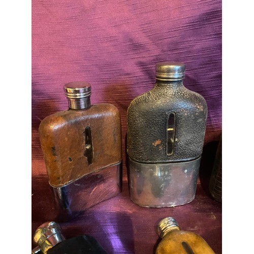 847 - Ten assorted 19th century hip flasks  / All lots are located at The Barn, Hampstead Farm, Nr Henley ... 