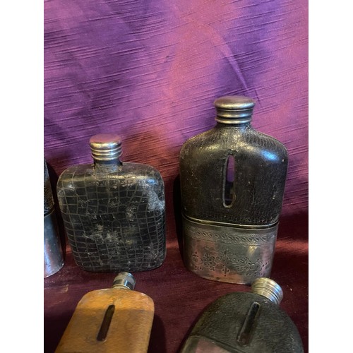 847 - Ten assorted 19th century hip flasks  / All lots are located at The Barn, Hampstead Farm, Nr Henley ... 