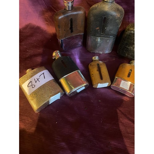 847 - Ten assorted 19th century hip flasks  / All lots are located at The Barn, Hampstead Farm, Nr Henley ... 