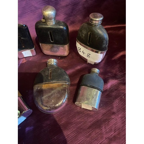 848 - Ten assorted 19th century hip flasks  / All lots are located at The Barn, Hampstead Farm, Nr Henley ... 