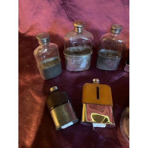 848 - Ten assorted 19th century hip flasks  / All lots are located at The Barn, Hampstead Farm, Nr Henley ... 