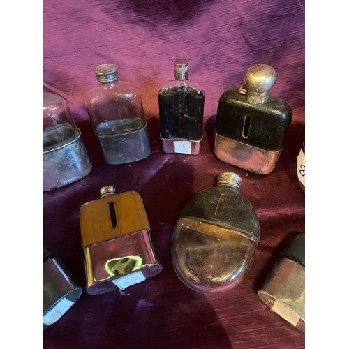 848 - Ten assorted 19th century hip flasks  / All lots are located at The Barn, Hampstead Farm, Nr Henley ... 