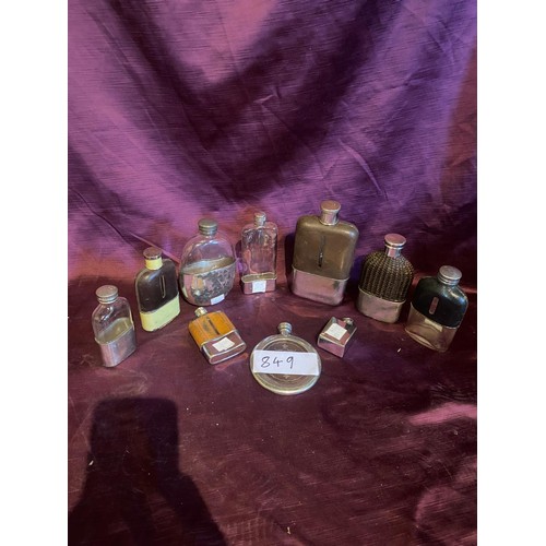 849 - Ten assorted 19th century hip flasks  / All lots are located at The Barn, Hampstead Farm, Nr Henley ... 