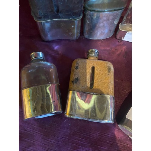 851 - Ten assorted 19th century hip flasks  / All lots are located at The Barn, Hampstead Farm, Nr Henley ... 