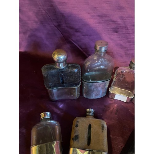 851 - Ten assorted 19th century hip flasks  / All lots are located at The Barn, Hampstead Farm, Nr Henley ... 