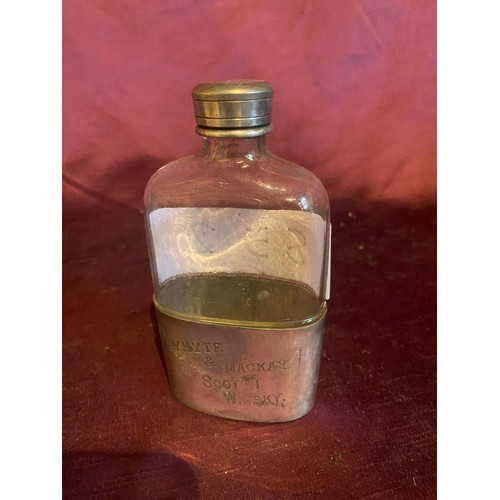 852 - A rare 19th century Whyte & Mackay advertising hip flask