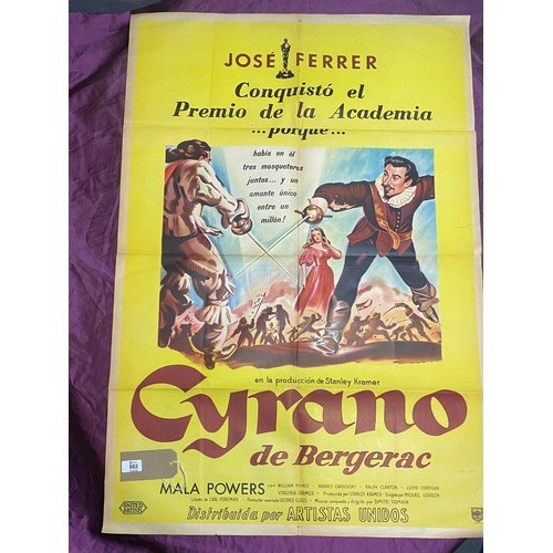 882 - Original film poster, Cyrano de Bergerac featuring Mala Powers  / All lots are located at The Barn, ... 