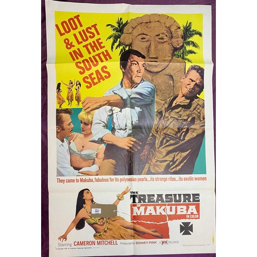 887 - Original film poster, The Treasure of Makuba featuring Cameron Mitchell  / All lots are located at T... 