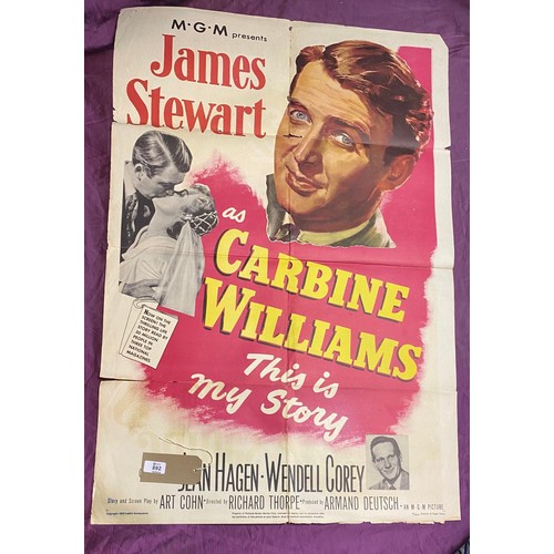 892 - Original film poster, Carbine Williams This is my Story  / All lots are located at The Barn, Hampste... 