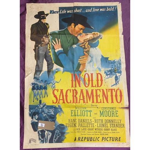 897 - Original film poster, In Old Sacramento featuring Willaim Elliott and Constance Moore  / All lots ar... 