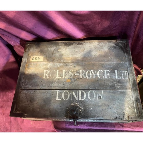 854 - A Rolls Royce Ltd London trunk, 38cm (h) x 42cm (w) x 72cm (h)  / All lots are located at The Barn, ... 