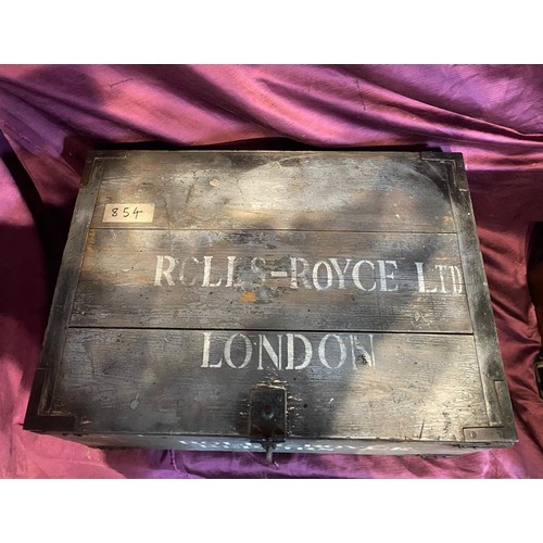 854 - A Rolls Royce Ltd London trunk, 38cm (h) x 42cm (w) x 72cm (h)  / All lots are located at The Barn, ... 