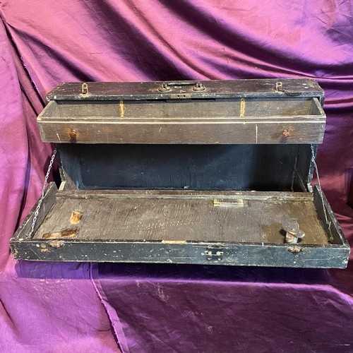 853 - A 20th century Rolls Royce Ltd London engineers trunk with carrying handle, 21cm (h) x 81cm (w) x 41... 