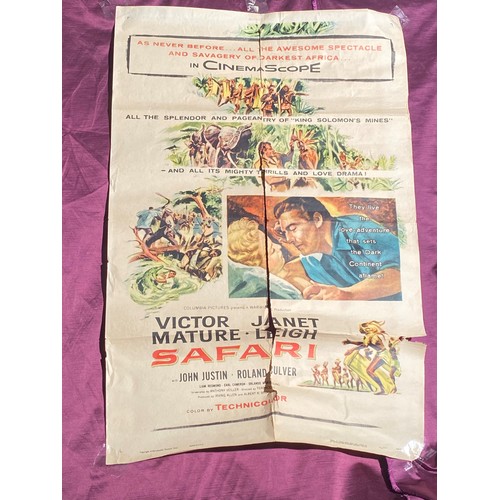 762 - Original film poster, Safari featuring Victor Mature and Janet Leigh