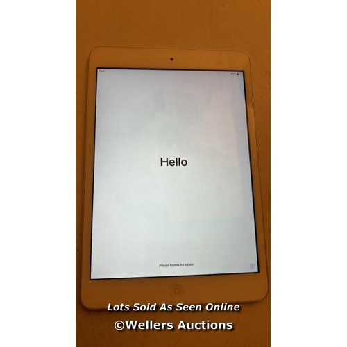 IPAD MINI 2 / MODEL NO: A1489 / SILVER / 32GB / SERIAL NO: F9FPG2NFFCM9 ...