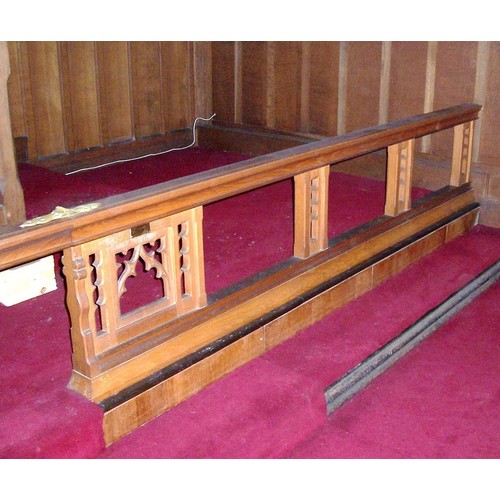 775 - Four sections of low height oak church altar railings  / All lots are located at Gower Reclamation, ... 